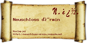 Neuschloss Ármin névjegykártya
